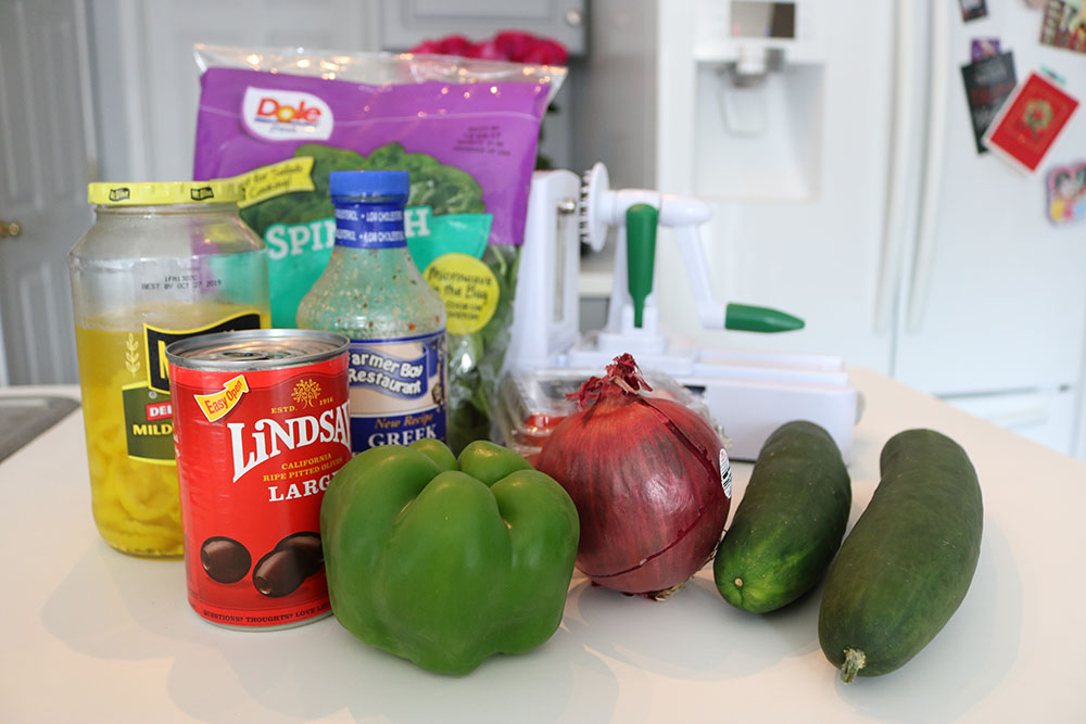 Cucumber Noodle Greek Salad Recipie