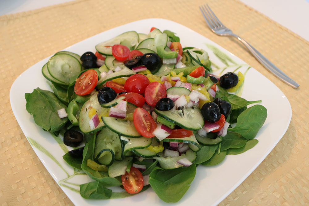 Cucumber Noodle Greek Salad recipe