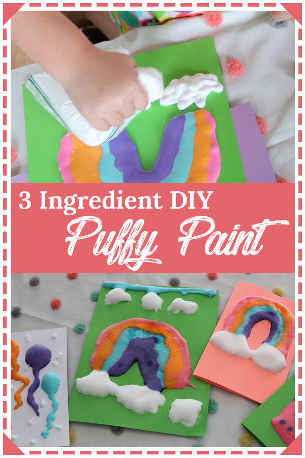 diy puffy paint for kids with shaving cream