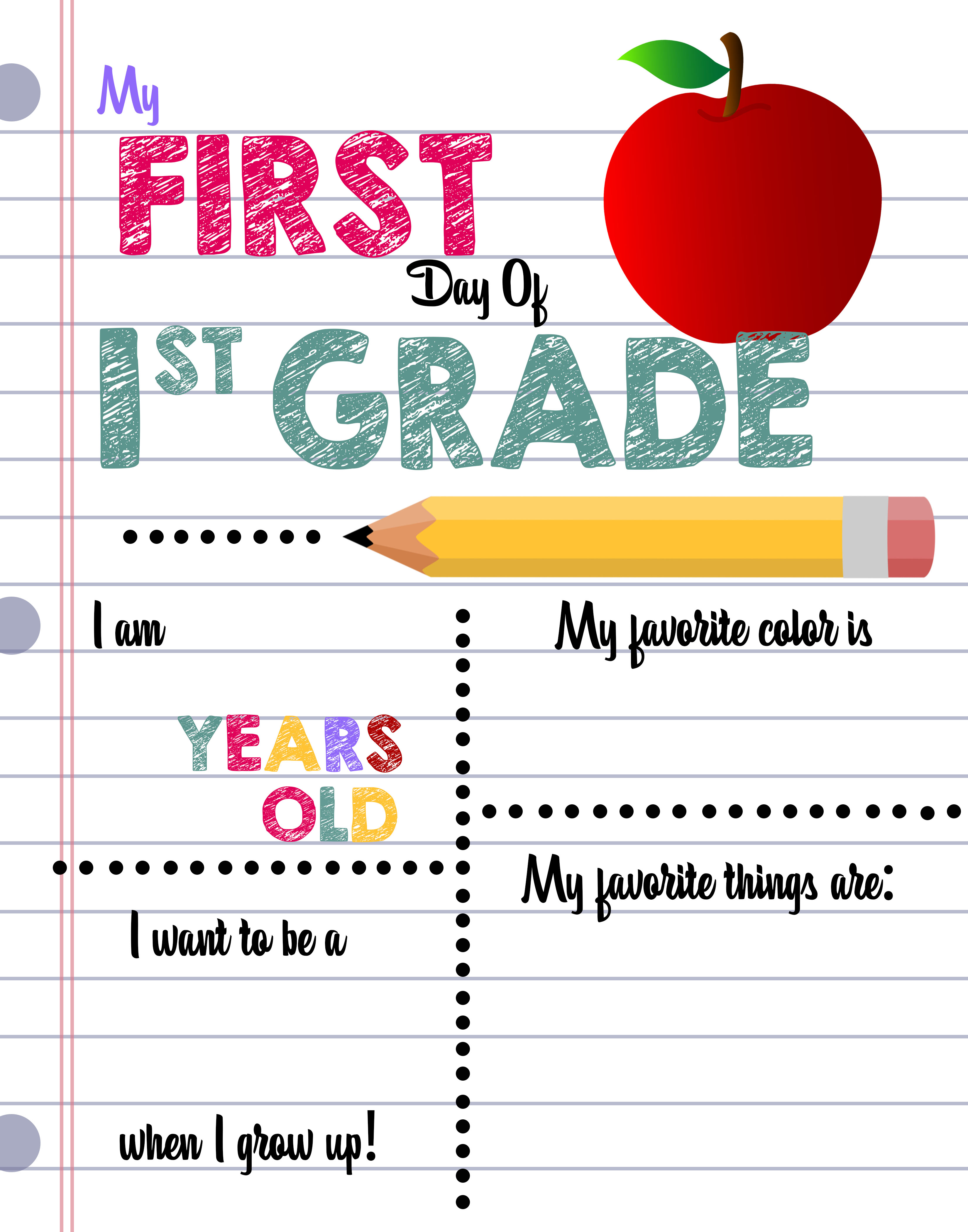 1st Day Of 3rd Grade Free Printable