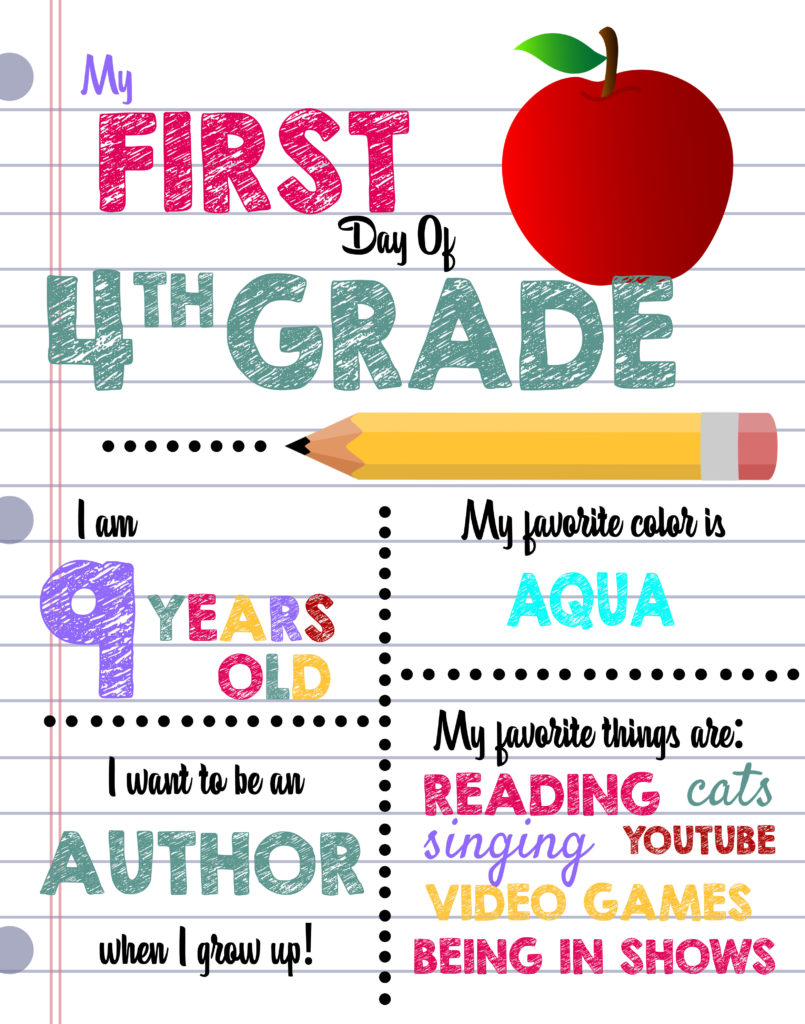 first day of school printable sign