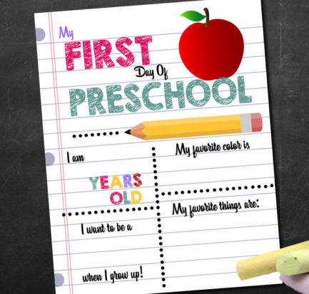 first day of school printable sign